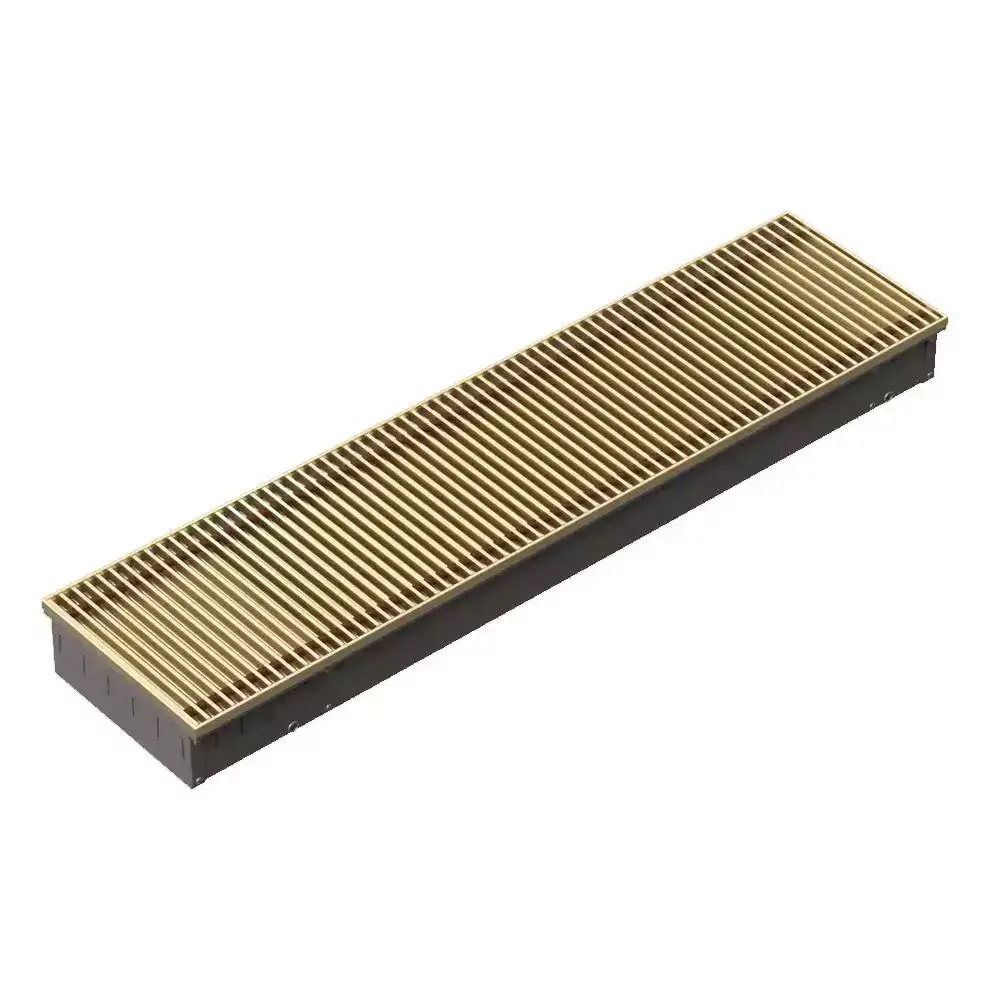 Techno vent kvzv 350-85-4800 внутрипольный конвектор с естественной конвекцией анодированная алюминиевая цвет золото 350х85х4800