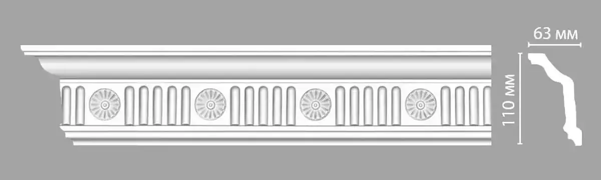 Потолочный плинтус с орнаментом decomaster dt-88152 110*63*2400