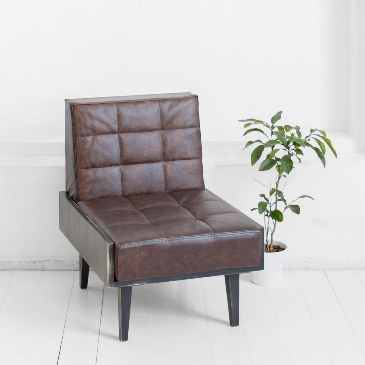 Кресло бразилия кожа коричневая archpole